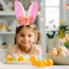 QDTK Easter Bunny Ears Headband Cute Spring Flower Crown Head Band Floral Rabbit Fairy Headpiece for Easter Birthday Party for Women and Girls