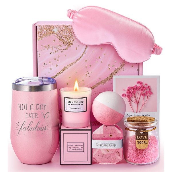 Birthday Gifts for Women, Unique Spa Gift Basket Set for Mothers Day, Valentines Day - Christmas Gifts for Women, Mom, Friends Female, Sister, Her, Girlfriend, Wife, Teacher, Nurse