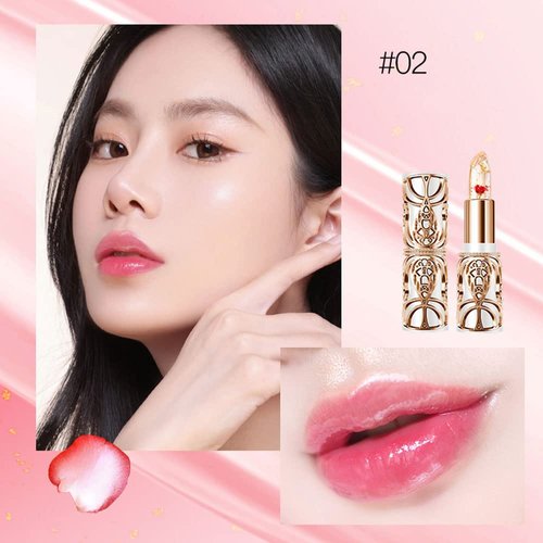 SWETIYOU Crystal Flower PH Lip Balm Color Changing Magic Lipstick Jelly Flower Luxury Lip Balm Mood Lipstick Color Changing Long Lasting Nutritious Lip Gloss Clear Lipstick