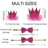 JOTFA Dog Birthday Decorations, Multi Sizes Dog Birthday Bandana Girl Dog Birthday Hat Crown Bow Tie Birthday Numbers It’s My Bday Mother Puppers Sign Banner for Small Dogs Pets (Pink, Small)
