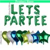46 Pieces Let's Partee Golf Party Decorations Boys Men Party Balloons Decoration Let's Par-tee Golf Balloons Sport Themed Party Supplies Blue Green Balloons for Birthday Baby Shower Retirement Party