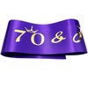 NAUXIUDSJS 70th Birthday Sash, Fabulous 70 Birthday Satin Sash with Gold Foil Words, Birthday Gift 70th Birthday Accessories Decorations Party Favor,Purple