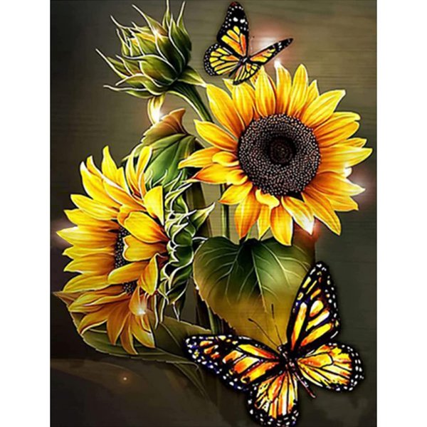 DKHDBD Diamond Painting Kits for Adults, 12x16 Inch DIY Paint by Numbers for Adults Beginner, DIY Full Drill Diamond Dots Paintings Picture Arts Craft for Home Wall Art Decor (Yellow Butterfly)