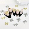 30Pcs Gold Bow Nail Charms Cute 3D Bow Alloy Nail Art Charms Kawaii Long Ribbon Bowknot Nail Designs Accessories Y2K Gold Big Bow Nail Decoration Supplies for Women Girls Nail Art