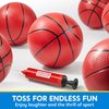 SYNCFUN 5" Mini Basketball Set, 6 PCS Small Basketball with Pump for Mini Basketball Hoop, Rubber Toy Ball for Pool, Indoor and Outdoor Games, Sports Toys for Toddlers and Teenagers