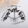 Teyglen 3pcs Black Rhinestone Hair Pins Set - Handmade Crystal Hair Pieces and Accessories for Bride, Women, and Girls