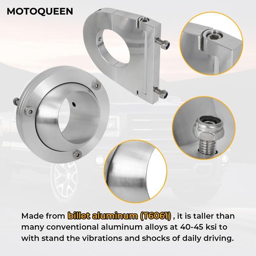 MOTOQUEEN for GM Ford and Mopar Flaming River Ididit Universal 2" Swivel Base Floor Mount & 2 1/2" Chrome Steering Column Drop Comb