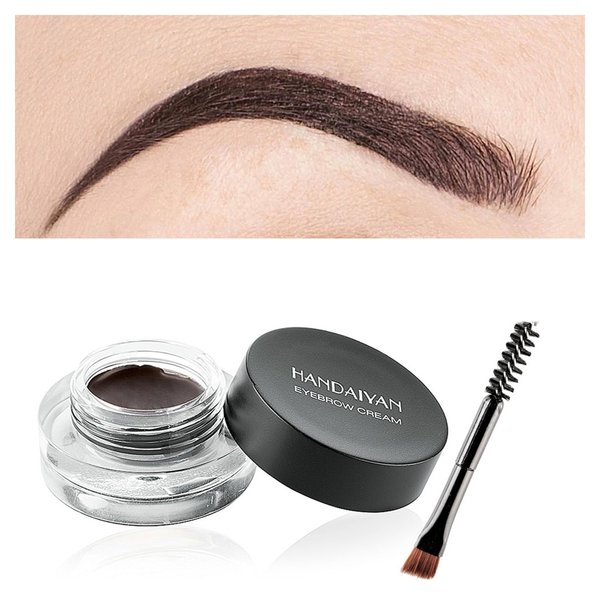 Kyannkara Kyannkara Eyebrow Cream Waterproof Eyebrow Pomade Gel With Eyebrow Brush Eyeliner Gel Eye Brow Makeup Smooth (Walnut)