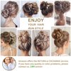 RSWETE Messy Bun Hair Piece, Instant Rose Bun Hair Scrunchie Hairpieces for Women, Wavy Curly Hair Pieces Chignon Ponytail Hair Extensions Updo Hairpiece Wiglet Bun (86H10# Blonde & Medium Brown)