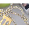 ALILANG Bridal Jewelry Golden-Tone Crystal Rhinestone Flower Fashion Head Piece Hair Comb