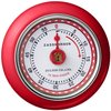 Zassenhaus Magnetic Retro Kitchen Timer, Classic Mechanical Cooking Timer (Red), 2.75-Inch