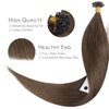 WENNALIFE U Tip Hair Extensions Human Hair, 50g 50s 16 Inch Light Ash Brown Remy Hair Extensions K Tip Hair Extension Real Human Hair Invisible Straight Keratin Hair Extensions