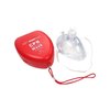 Primacare RS-6845-5 Pack of 5 Single Valve CPR Rescue Mask in Red Hard Case, Adult/Child Pocket Resuscitator with Elastic Strap, Air Cushioned Edges, 6.5x4.8x1.6 inches