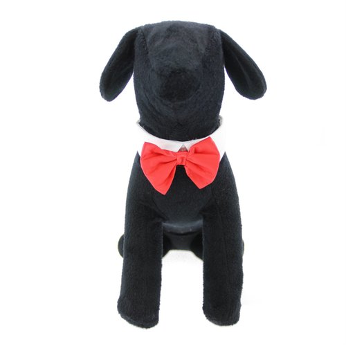 DOGGIE DESIGN Red Satin Dog Bow Tie Collar