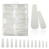 AddFavor XXL Extra Long Press on Nails Coffin Matte Fake Nails Full Cover Acrylic False Nails 12 Sizes 120pcs White Nail Tips for Women Fingernails Manicure Design