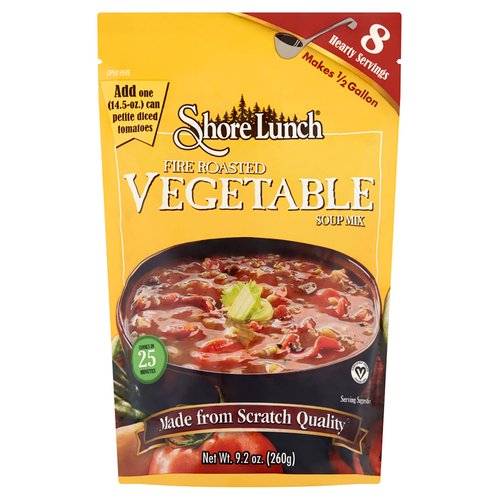 Shore Lunch Soup Mix, Fire Roasted Vegetable Soup Mix, Makes ½ Gallon of Soup, 8 Hearty Servings, Mix of Vegetables & Seasonings (9.2 Ounce (Pack of 12)