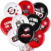 Video Game Party Balloons Set Game Birthday Party Balloons Game Theme Balloons Decorations Gaming Black Latex Balloons for Teens Player Birthday Party Supplies, 36 Pieces (Red, Black, White)