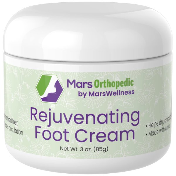 Mars Orthopedic Rejuvenating Foot Cream for Dry Cracked Heels and Feet, Diabetic Lotion-Natural Fast Acting Moisturizing Foot Cream for Neuropathy, Pain & Itchiness – Made in the USA – 3 Ounces