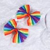 SUPCLIPS Rainbow Hair Bow Clips Boutique Grosgrain Hair Clips Women Gilrs Hair Accessories for Pride Month & Daily Wear