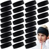 Hanaive 30 Pcs Black Headbands for Women Bulk 2 Inch Non Slip Stretchy Yoga Headband Thick sweatbands Elastic Head Wrap Holder Soft Hair Cotton Headbands Hair Accessories for Sports Yoga Running