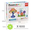 PicassoTiles Building Chips 600 Pieces Interlocking Construction Chips Creative Disc Block Toy Set STEM Learning Toys for Early Education and Child Brain Development Kids Boys Girls Age 3 and Up PTF60