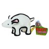 TUFFY - World's Tuffest Soft Dog Toy - Barnyard Mouse - NO Squeakers - Multiple Layers. Made Durable, Strong & Tough. Interactive Play (Tug, Toss & Fetch). Machine Washable & Floats. (Regular White)