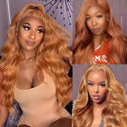 Highlight Human Hair Bundles P27/30 Bundles Honey Blonde Body Wave Bundles Brazilian Virgin Remy Human Hair Extensions 22 24 26 Inch 2 Tone Honey Blonde Mixed Light Brown Bundles