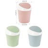 SITAKE Mini Swing Lid Desktop Trash Can, Blue + Green + Pink, Plastic, 3 Colors, 180 Count