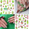 12 Sheets Christmas Nail Art Stickers Xmas Nail Decals 3D Winter Cute Cartoon Santa Claus Santa Elk Snowflake Reindeer Nail Stickers for Christmas Nail Designs Decorations Manicure Tips Charms