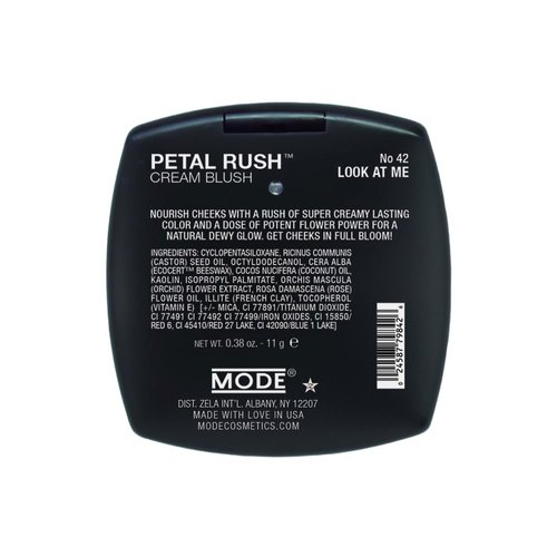 MODE Petal Rush Revitalizing Cream Blush LOOK AT ME Coral Peach Natural Creamy Blusher, Long Wear Moisturizing Dewy Cheek Color, Nourishing Bulgarian Rose & Wild Orchid Skincare, Cruelty Free