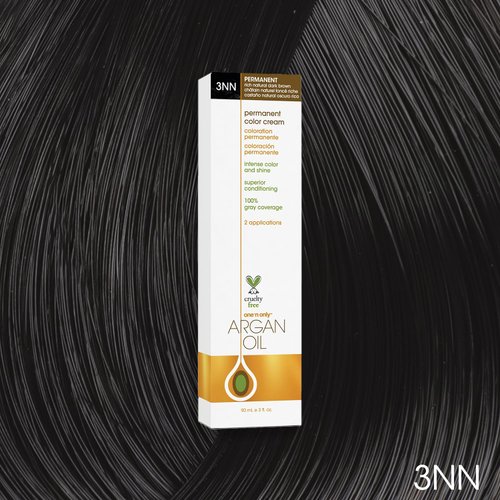 One N' Only Permanent Hair Color - Permanent Hair Dye Made with Argan Oil - Delivers Rich, Accurate Tones with Gray Coverage - Improves Moisture & Elasticity - 3NN Rich Natural Dark Brown (3 oz)