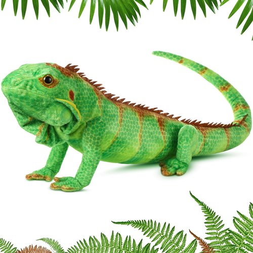 Syhood Lizard Stuffed Animals 37.4'' Realistic Plush Toy Lizard Toy Soft Plush Reptile Gift for Boys Girls Animal Lovers Birthday Easter(Emerald Green Iguana)