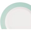 " OCCASIONS " 40 Plates Pack, Disposable Wedding Party Plastic Plates (7.5'' Appetizer/Dessert Plate, Rio in White & Pearled Turquoise Blue)