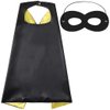 Naichuo Superhero Capes Cloak with Mask, Kids Children Boys Girls Double Side Dress Up Costumes for Halloween Christmas(Black/Yellow)