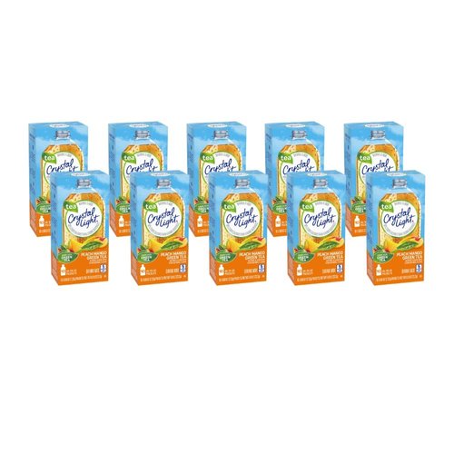Crystal Light On The Go Peach Mango Green Tea Drink Mix, 10-Packet Box (Pack of 10)