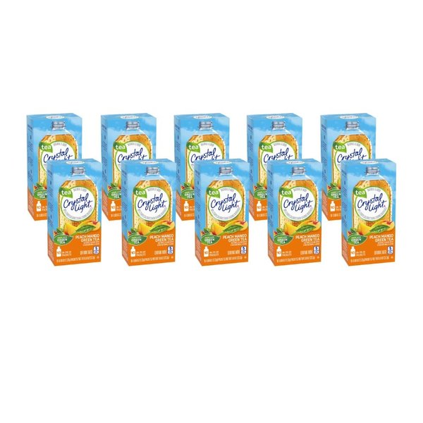 Crystal Light On The Go Peach Mango Green Tea Drink Mix, 10-Packet Box (Pack of 10)