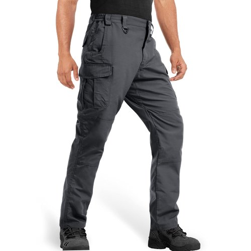 MAGCOMSEN Men's Tactical Pants Water Resistant Military Cargo Hiking Pants Lightweight Durable Ripstop Work Pants Dark Grey 32