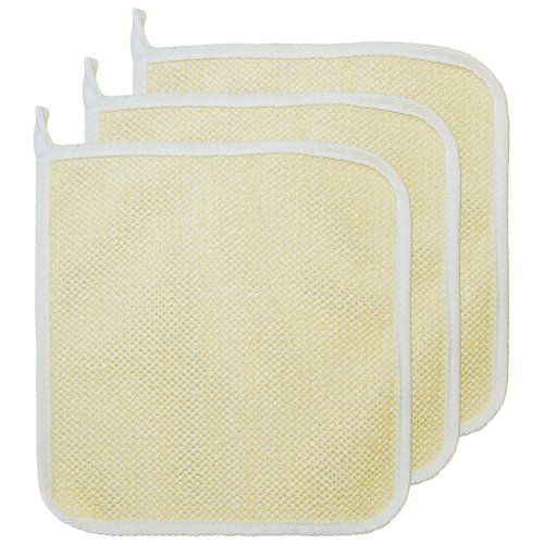 3 pcs/Set Dual-Sided with Soft Weave Exfoliating Scrub and Soft Terry Cloth Towel Home Spa Exfoliating Face and Body - Shower Scrubber - Remove Dead Skin -Great for Skin Care in The Massage Bath