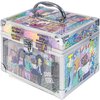 Townley Girl DIY Train Case Makeup Beauty set Includes Bracelet Beads & String, Tattoos, Lip Gloss, Hair Clips, Nail Polish & Much More for Girls, Ages 6+ Perfect for Parties, Sleepovers & Makeovers