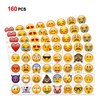 Emoticon Temporary Tattoo(160pcs 2inch), Konsait Funny Emoticon Tattoos Body Stickers for Kids Emoticon Party Favors Supplies with Heart Smirk