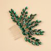 Kercisbeauty Emerald Crystal Hair Comb for Wedding Women Bridal Green Rhinestones Hair Piece Jewelry Vintage Boho Handmade Hair Accessories (Green)
