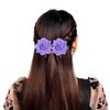 Topbuti Rose Hair Clip Flower Hairpin Rose Brooch Floral Clips, 4 Pcs Fabric Rose Flowers Hair Clips Mexican Hair Flowers Pin up Headpieces for Woman Girl Wedding Party Mother's Day (2 Sizes) (Purple)