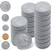 YTYOTO 100 Pcs Fake Coins for Kids Learning, 100 Quarters Plastic Play Coins for Teaching for Kids Pretend Play Store Or Cash Register
