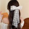 Lace Hair Bows for Women Lace Hair Bow Clips White Lace Bows for Hair Bridal Bow for Women Bachelorette Party Decorations
