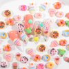 BAIYIYI 50PCS 3D Dessert Nail Charms Mixed Kawaii Donuts Dessert Ice Cream Cake Resin Nail Art Charms Flatback Slime Resin Charms for Acrylic Nails DIY Craft Accessories