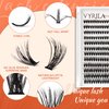 Lash Clusters DIY Lash Extensions, D Curl Individual Lashes Clusters Lashes Wispy Lash Extensions Natural Look Eyelash Clusters Mix 8-16mm(40D-0.07D-8-16mm)