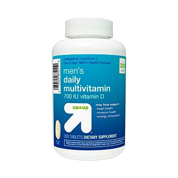 Up & Up Mens Daily Multivitamin Tablets, 17.5 mcg (700 IU) Vitamin D, 300 Count