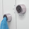 S&T INC. Round Adhesive Push Towel Hooks for Kitchen, Hand and Dish Towels, Grey, 4 Pack