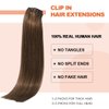 UGOTRAYS Medium Brown Hair Extensions Real Human Hair Clip in Hair Extensions 70g 7pcs 15inch,Soft & Natural Straight Double Weft Remy Hair for Women 15in #4 Chocolate Brown Hair Extensions