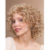TISHINING Short Blonde Curly Wigs for White Women with Bangs Full Bouncy Curly Mixed Blonde Synthetic Short Hair Wigs for Women Natural Looking Heat Hair Replacemnet Wig
